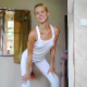 An attractive, blonde, European girl shows off her ass while wearing sweatpants. She bends over, soils them, then shows off her filthy, shit-caked ass. Presented in 720P HD. 113MB, MP4 file. About 7.5 minutes.